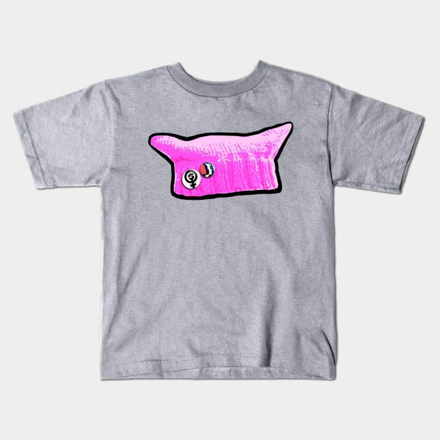 Pussy Hat with Buttons Kids T-Shirt by robotface